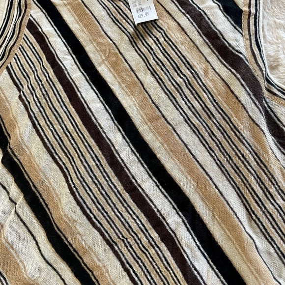 The Limited Diagonal Striped Tank Top in Black, White, and Tan - Picture 2 of 5